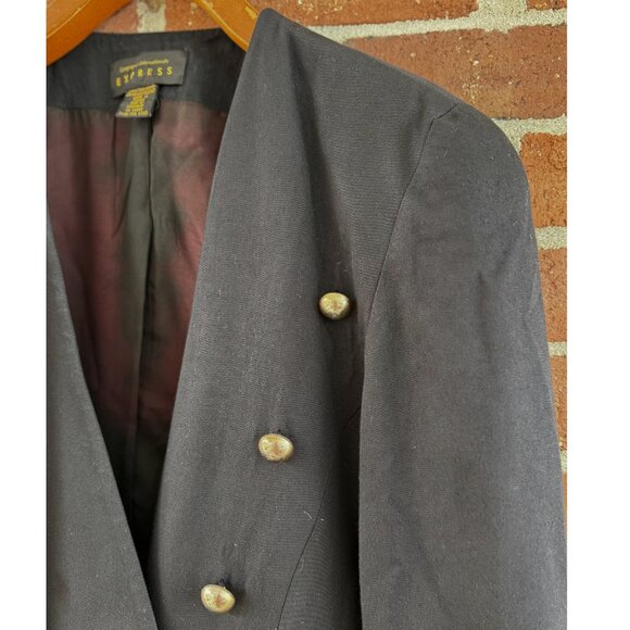 Vintage Express Double-Breasted Blazer XS Black - Picture 5 of 8